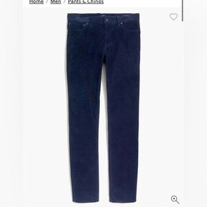 J.Crew Slim Fit Flex Corduroy pants Trousers - Dark navy Blue size 36 x 30